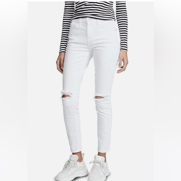 Current/Elliott Women's White Distressed Jeans Size 29 - Picture 1 of 15